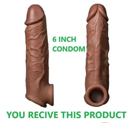 Extra Time Crystal Condom – Extra Thin, Reusable, Dotted & Textured Sleeve for Men (6-Inch